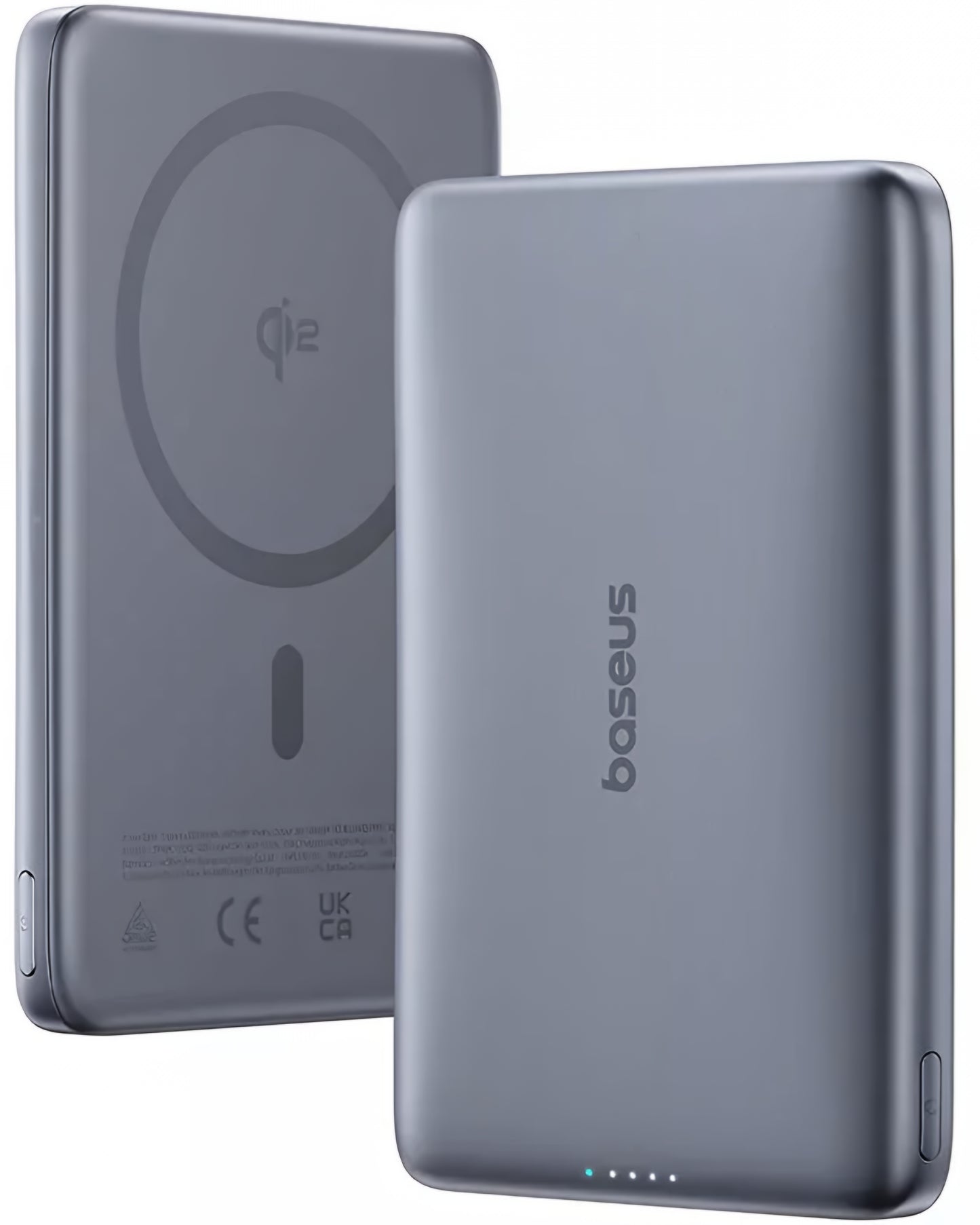 Batteria Esterna Wireless Baseus PicoGo AM41, 10000mAh, 27W, PD + FQI, 1 x QI - 1 x USB-C, Grigio E0027200
