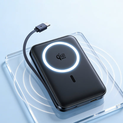 Batteria Esterna Wireless Baseus PicoGo AM61, 10000mAh, 45W, PD + FQI, 1 x QI - 2 x USB-C, Nera E0028V00