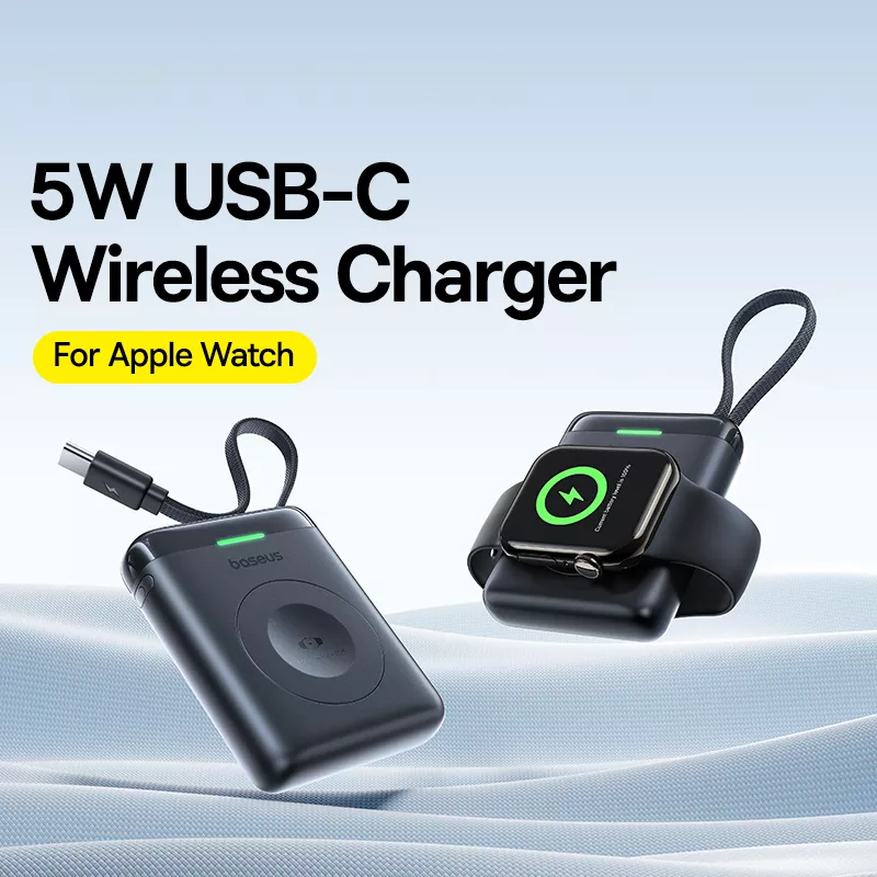 Batteria Esterna Wireless Baseus EnerFill FW11 per Apple Watch Series, 1640mAh, 5W, 1 x QI, Nera E0205301