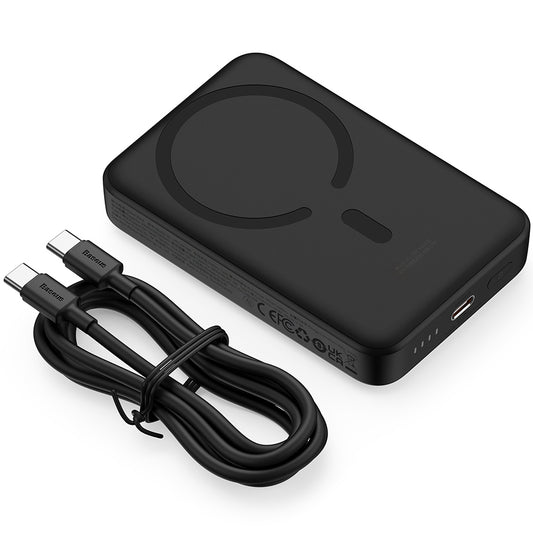 Baseus Magnetic Mini Wireless Batteria esterna, 10000mAh, 30W, PD + FQI, 1 x QI - 1 x USB-C, Nero PPCX110201 