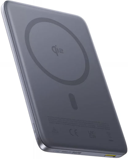 Batteria Esterna Wireless Baseus PicoGo AM41, 10000mAh, 27W, PD + FQI, 1 x QI - 1 x USB-C, Grigio E0027200