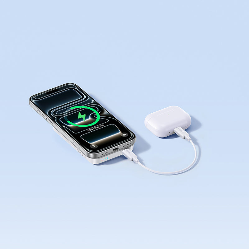 Batteria Esterna Wireless Baseus EnerFill FM11, 10000mAh, 30W, PD + FQI, 1 x QI - 1 x USB-C, Bianca
