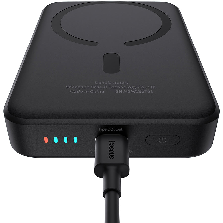 Baseus Magnetic Mini Batteria esterna senza fili, 10000mAh, 20W, PD + FQI, 1 x QI - 1 x USB-C, nero P1005900111113-00 