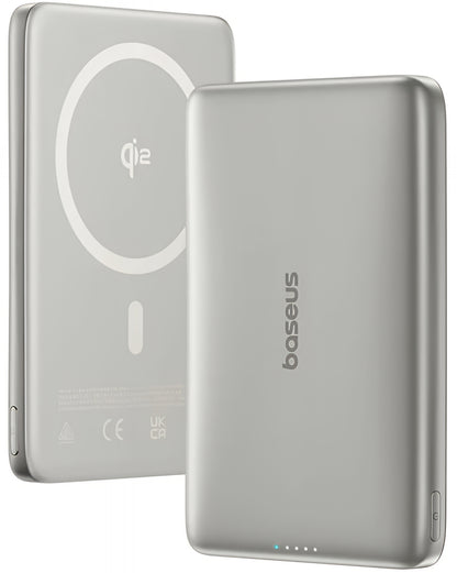 Batteria Esterna Wireless Baseus PicoGo AM41, 10000mAh, 27W, PD + FQI, 1 x QI - 1 x USB-C, Beige E0027203