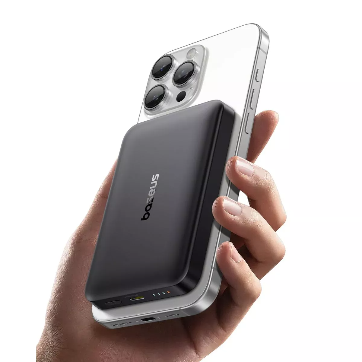 Batteria Esterna Wireless Baseus Enerfill FM12, 10000mAh, 22.5W, PD + FQI, 1 x QI - 1 x USB-C, Nera E0028500