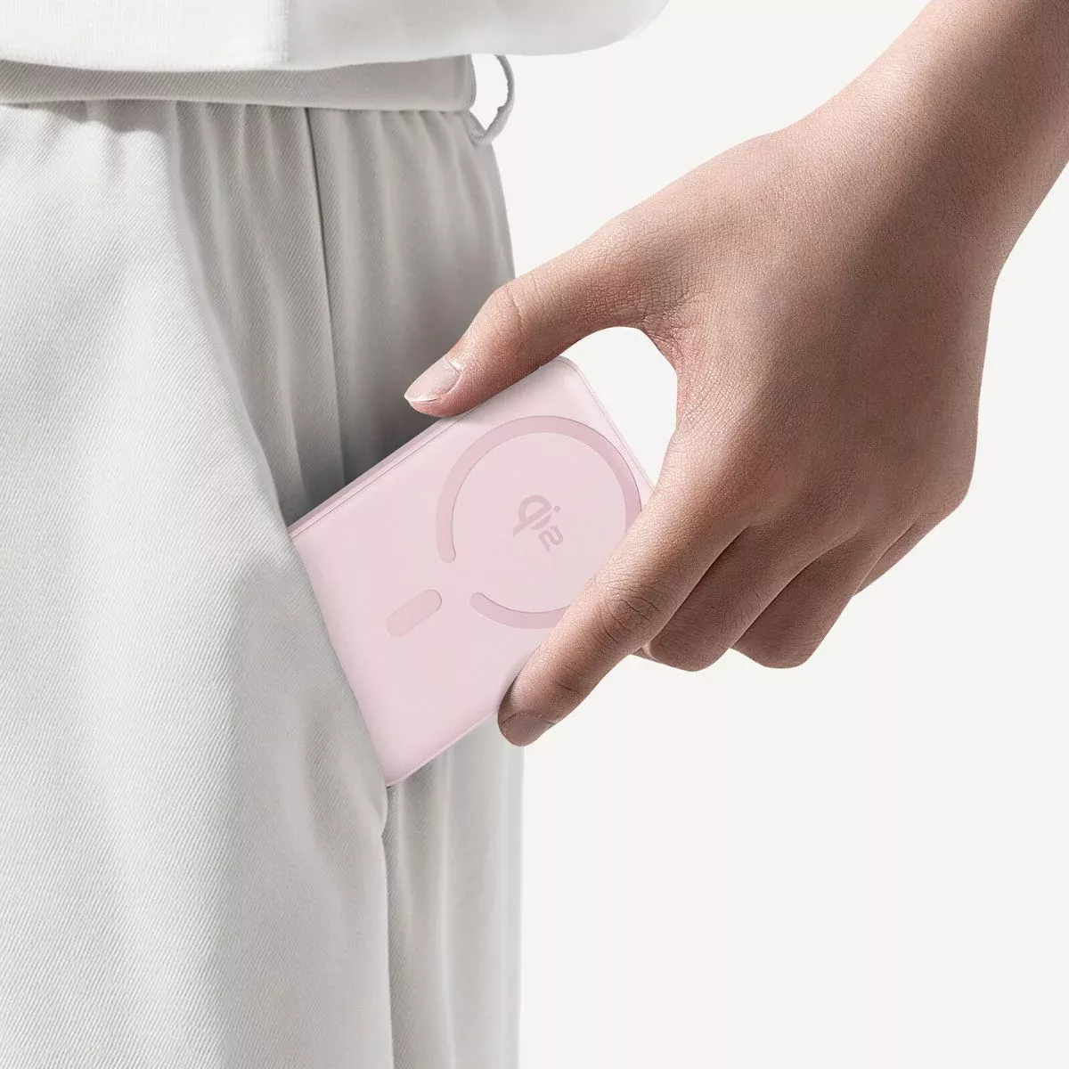 Batteria Esterna Wireless Baseus Enerfill FM12, 10000mAh, 22.5W, PD + FQI, 1 x QI - 1 x USB-C, Rosa E0028502