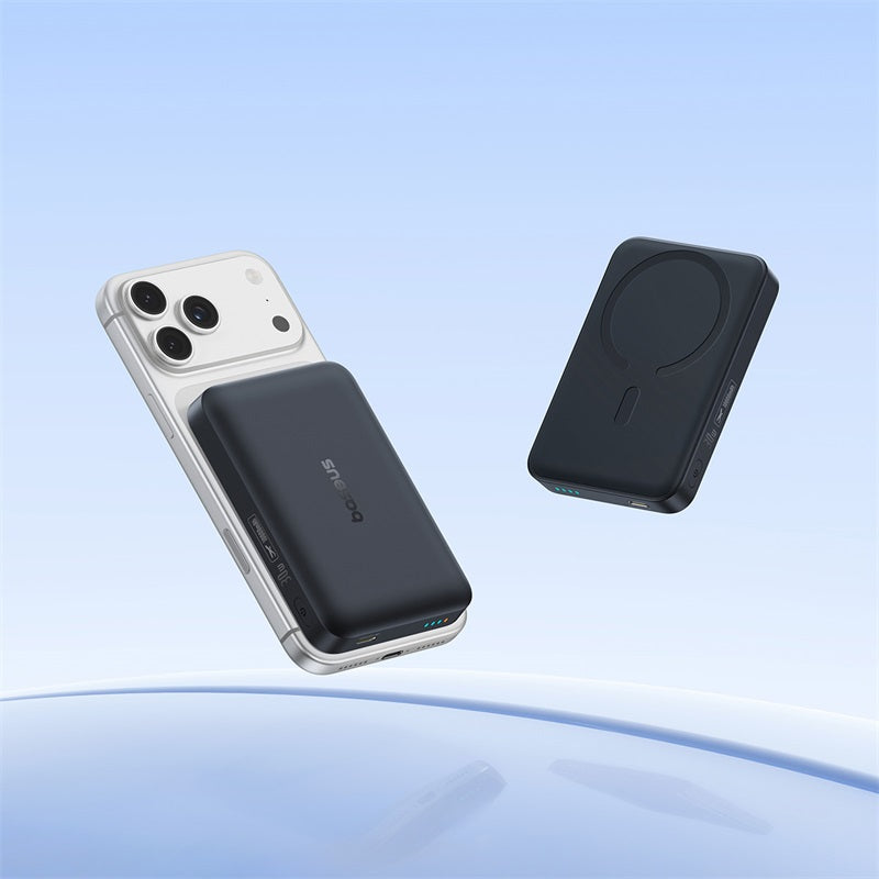 Batteria Esterna Wireless Baseus EnerFill FM11, 10000mAh, 30W, PD + FQI, 1 x QI - 1 x USB-C, Nera