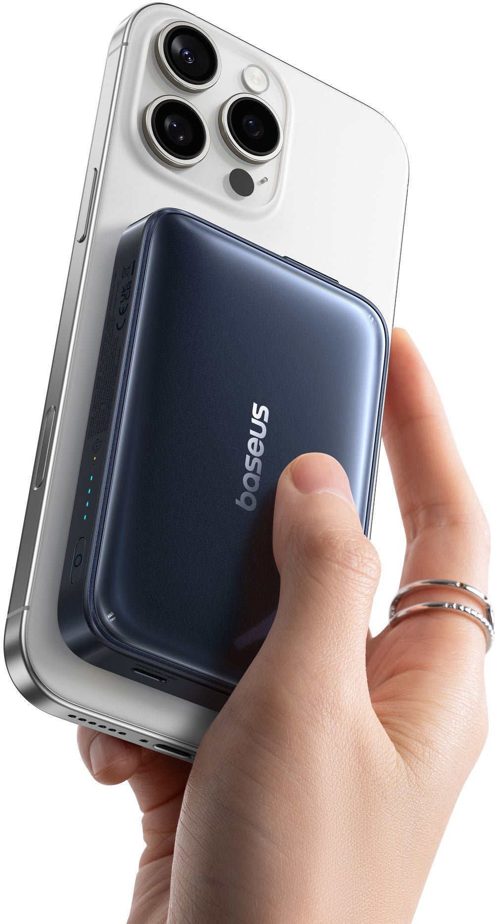 Batteria Esterna Wireless Baseus PicoGo AM61, 10000mAh, 45W, PD + FQI, 1 x QI - 2 x USB-C, Nera E0028V00