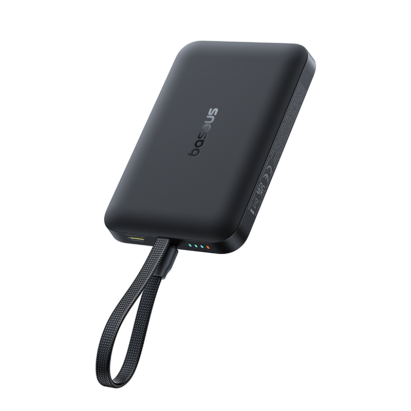 Batteria esterna wireless Baseus EnerFill FM11, 10000 mAh, 30 W, PD + FQI, 1 x QI - 2 x USB-C, nera E0028904