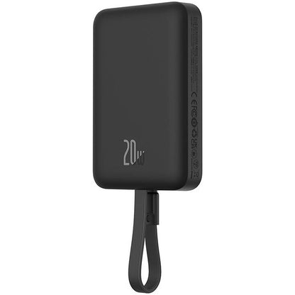 Baseus Magnetic Mini Wireless Batteria esterna, 10000mAh, 20W, PD + FQI, 1 x Lightning - 1 x QI - 1 x USB-C, Nero P10022109113113-00