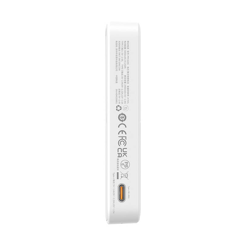 Batteria Esterna Wireless Baseus MagPro PPCXZ05, 5000mAh, 20W, PD + FQI, 1 x QI - 1 x USB-C, Bianca P10064101223-00