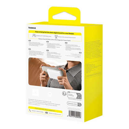 Batteria Esterna Wireless Baseus EnerFill FM11 Ultra-Mini, 10000mAh, 22.5W, PD + FQI, 1 x QI - 1 x USB-C, Bianca P1008210E213-00