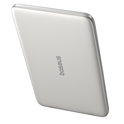 Batteria Esterna Wireless Baseus PicoGo AM41, 5000mAh, 20W, PD + FQI, 1 x QI - 1 x USB-C, Beige
