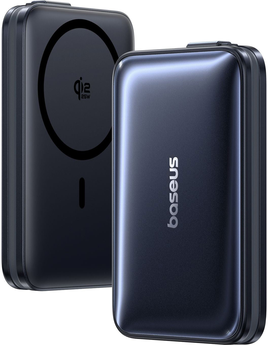 Batteria Esterna Wireless Baseus PicoGo AM61, 10000mAh, 45W, PD + FQI, 1 x QI - 2 x USB-C, Nera E0028V00