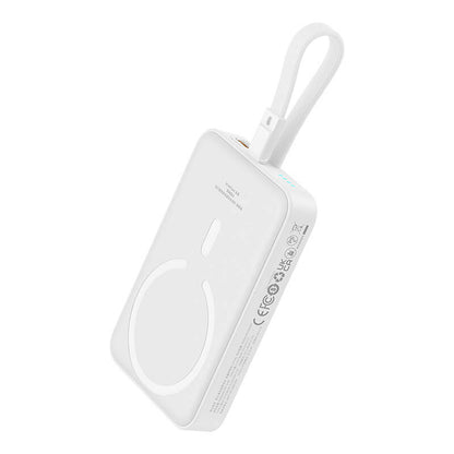 Batteria Esterna Wireless Baseus Magnetic Mini, 10000mAh, 20W, PD + FQI, 1 x Lightning - 1 x QI - 1 x USB-C, Bianca P10022109223-00