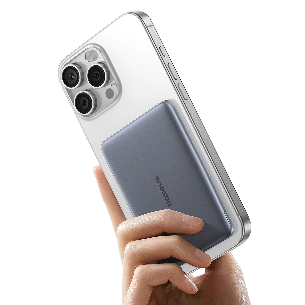 Batteria Esterna Wireless Baseus PicoGo AM41, 5000mAh, 20W, PD + FQI, 1 x QI - 1 x USB-C, Grigio P1007680C813-00