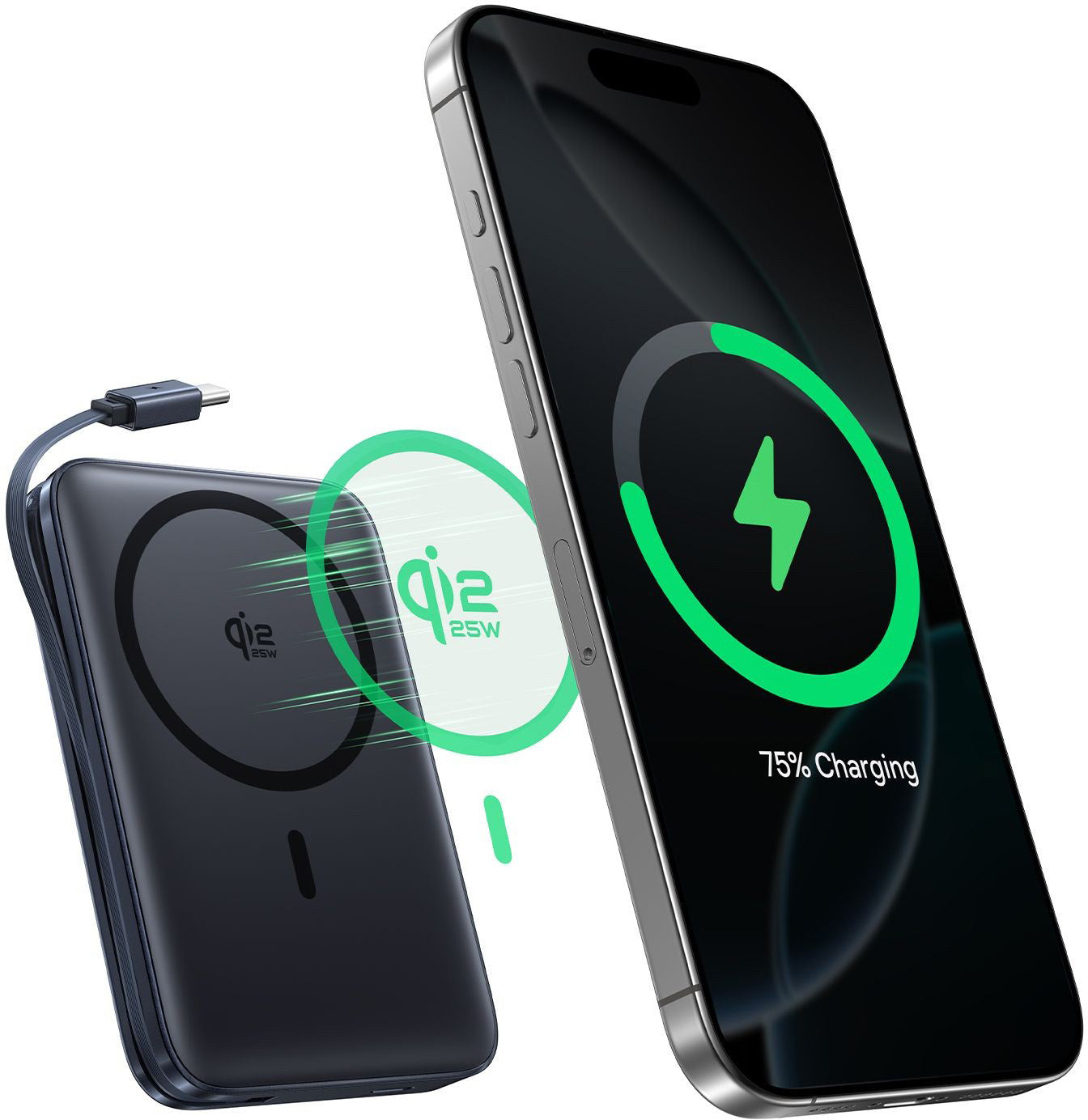 Batteria Esterna Wireless Baseus PicoGo AM61, 10000mAh, 45W, PD + FQI, 1 x QI - 2 x USB-C, Nera E0028V00