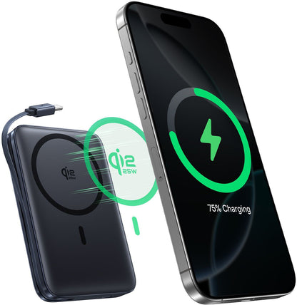 Batteria Esterna Wireless Baseus PicoGo AM61, 10000mAh, 45W, PD + FQI, 1 x QI - 2 x USB-C, Nera E0028V00