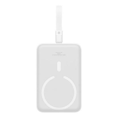 Batteria Esterna Wireless Baseus Magnetic Mini, 10000mAh, 20W, PD + FQI, 1 x Lightning - 1 x QI - 1 x USB-C, Bianca P10022109223-00