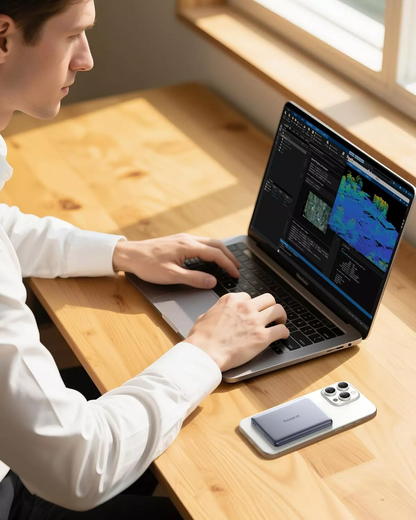 Batteria Esterna Wireless Baseus PicoGo AM41, 10000mAh, 27W, PD + FQI, 1 x QI - 1 x USB-C, Grigio E0027200