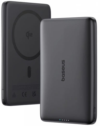 Batteria Esterna Wireless Baseus PicoGo AM41, 10000mAh, 27W, PD + FQI, 1 x QI - 1 x USB-C, Nera E0027201