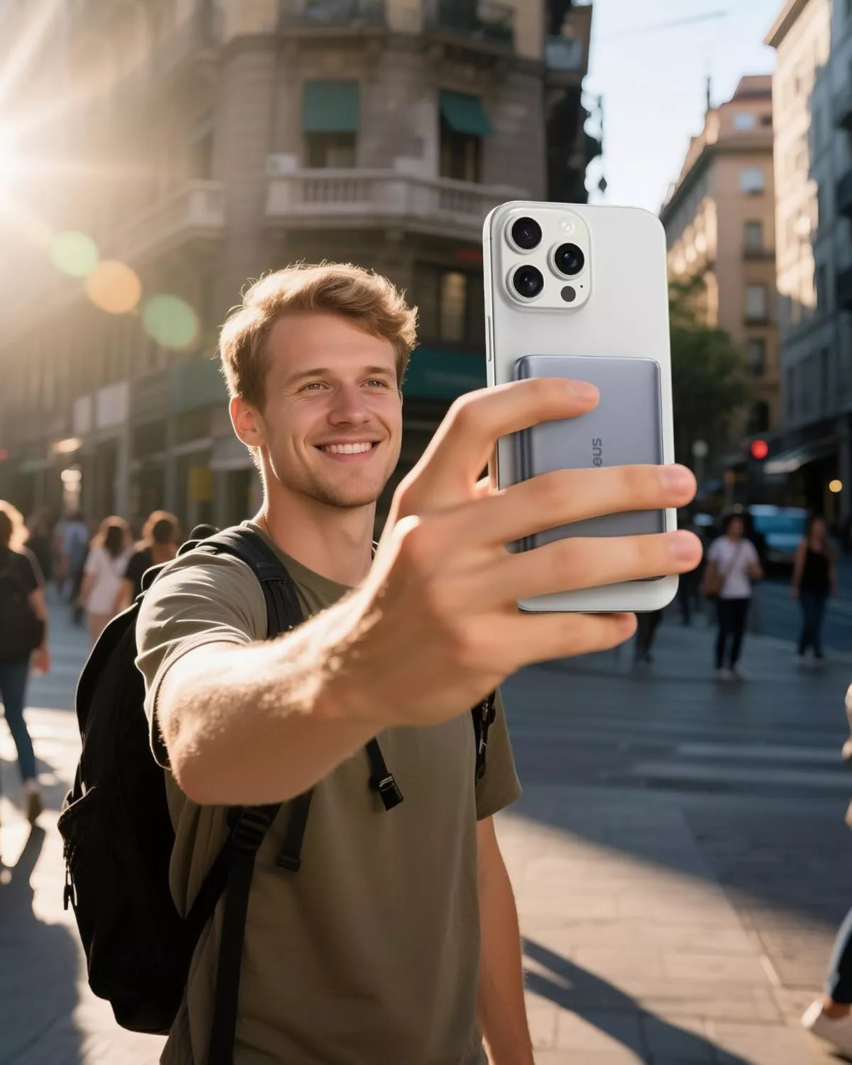 Batteria Esterna Wireless Baseus PicoGo AM41, 10000mAh, 27W, PD + FQI, 1 x QI - 1 x USB-C, Grigio E0027200