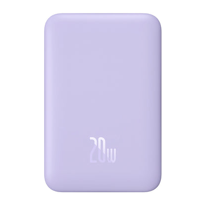 Batteria Esterna Wireless Baseus Magnetic Mini, 10000mAh, 20W, PD + FQI, 1 x QI - 1 x USB-C, Viola PPCX110105