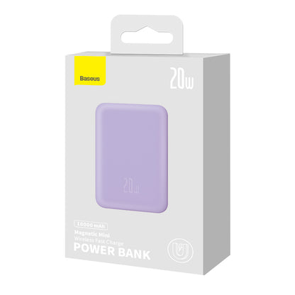 Batteria Esterna Wireless Baseus Magnetic Mini, 10000mAh, 20W, PD + FQI, 1 x QI - 1 x USB-C, Viola PPCX110105