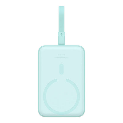 Batteria Esterna Wireless Baseus Magnetic Mini, 10000mAh, 20W, PD + FQI, 1 x Lightning - 1 x QI - 1 x USB-C, Verde P10022109333-00