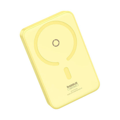External Wireless Battery Baseus MagPro PPCXZ05, 5000mAh, 20W, PD + FQI, 1 x QI - 1 x USB-C, Yellow P10064101Y23-00