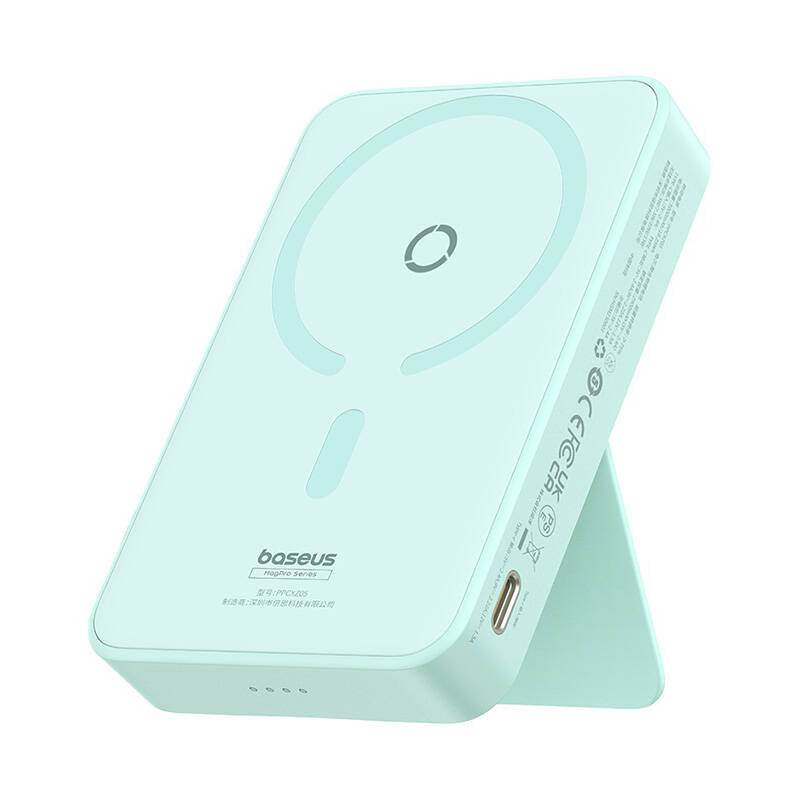 Batteria Esterna Wireless Baseus MagPro PPCXZ05, 5000mAh, 20W, PD + FQI, 1 x QI - 1 x USB-C, Verde P10064101333-00