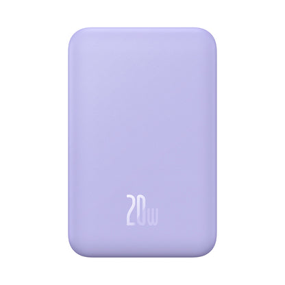 Batteria Esterna Wireless Baseus Magnetic Mini, 20000mAh, 20W, PD + FQI, 1 x QI - 1 x USB-C, Viola PPCX150005