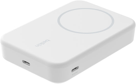 Batteria Esterna Wireless Belkin BoostCharge Pro con Kickstand, 10000mAh, 15W, FQI, 1 x QI - 1 x USB-C, Bianca BPD008btWH