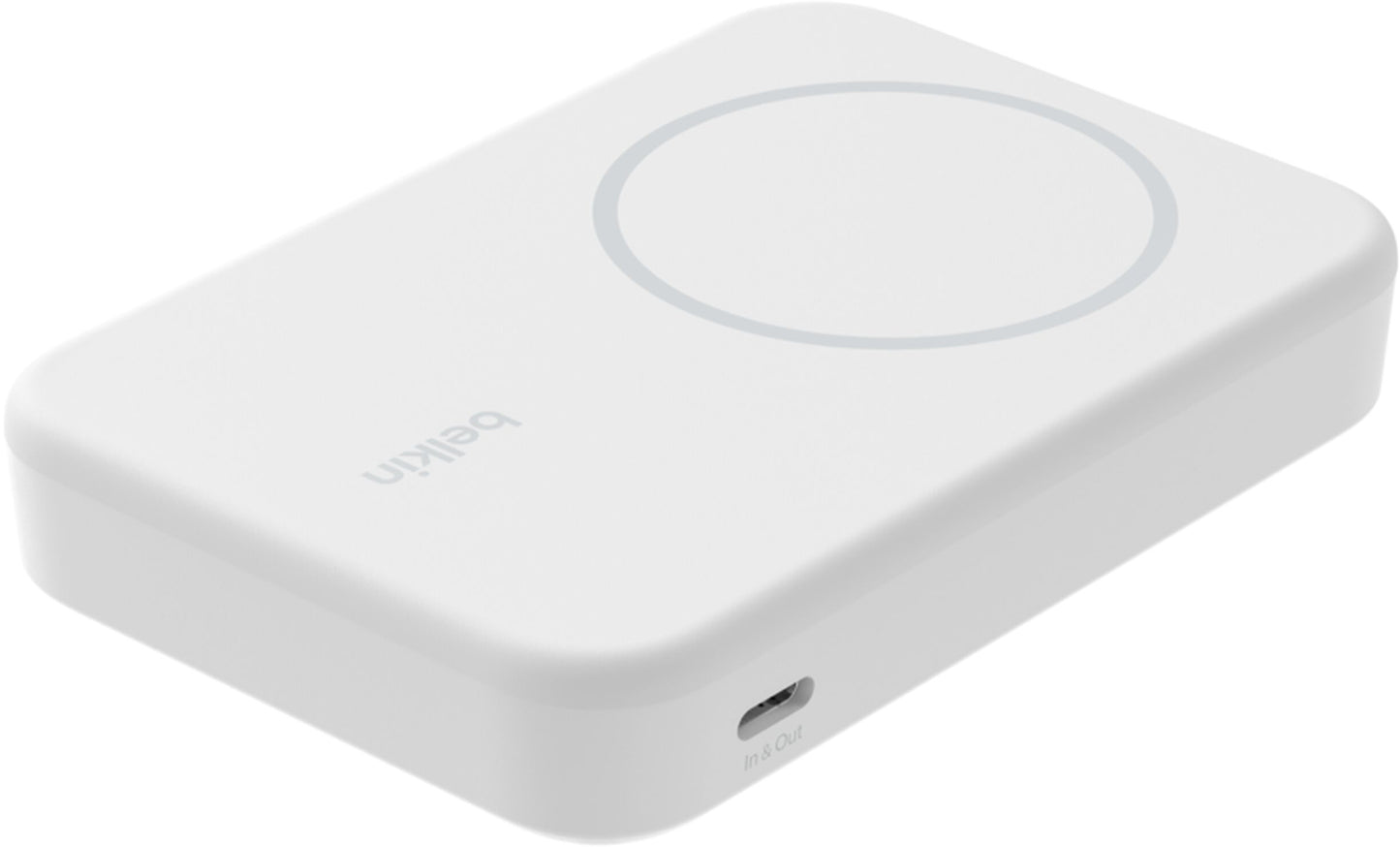 Batteria Esterna Wireless Belkin BoostCharge Pro con Kickstand, 8000mAh, 15W, FQI, 1 x QI - 1 x USB-C, Bianca BPD007btWH