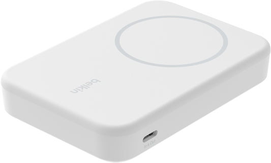 Batteria Esterna Wireless Belkin BoostCharge Pro con Kickstand, 8000mAh, 15W, FQI, 1 x QI - 1 x USB-C, Bianca BPD007btWH