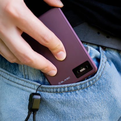 Batteria esterna wireless Blavec BJ-03 Slim, 10000 mAh, 22,5 W, PD + FQI, 1 x QI - 1 x USB-C, viola