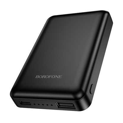 Batteria Esterna Wireless Borofone BJ82 Dawn, 5000mAh, 10W, 1 x QI - 1 x USB-A, Nera
