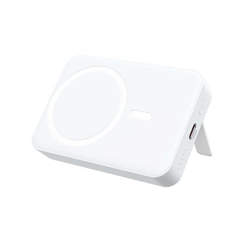 Batteria Esterna Wireless BWOO BO-P59, 10000mAh, 20W, PD + QI, 1 x QI - 1 x USB-C, Bianca