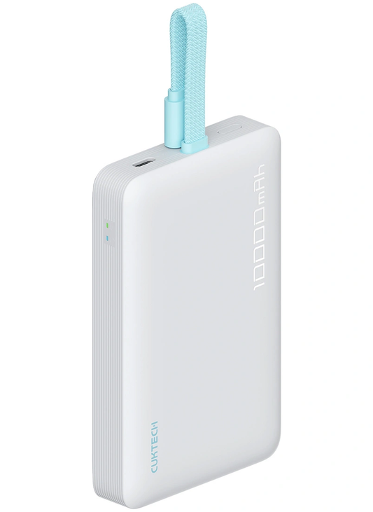 Batteria Esterna Wireless Cuktech CP132ML, 10000mAh, 22.5W, PD + QI, 2 x USB-C, Bianca