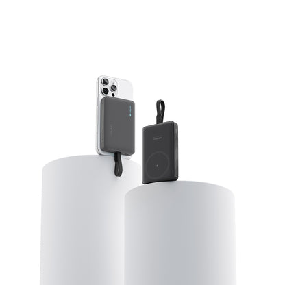 Batteria Esterna Wireless Cuktech WPB100L, 10000mAh, 22.5W, PD + FQI, 1 x QI - 2 x USB-C, Nera CKWPB100LGLBK