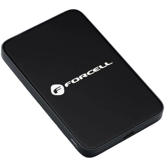Batteria Esterna Wireless Forcell F5K8, 5000mAh, 15W, PD + FQI, 1 x QI - 1 x USB-C, Nera