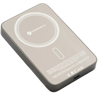 Batteria Esterna Wireless Forcell F10K8, 10000mAh, 15W, PD + FQI, 1 x QI - 1 x USB-C, Dorata