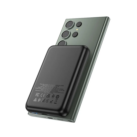 Batteria Esterna Wireless HOCO J141, 10000mAh, 20W, PD + FQI, 1 x QI - 1 x USB-C, Nera