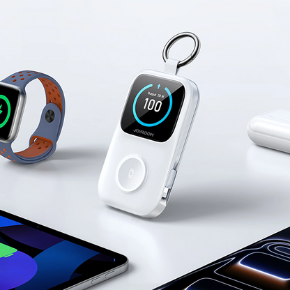 Batteria Esterna Wireless Joyroom JR-W19, 5000mAh, 20W, QC + PD, 1 x Lightning - 1 x QI - 2 x USB-C, Bianca