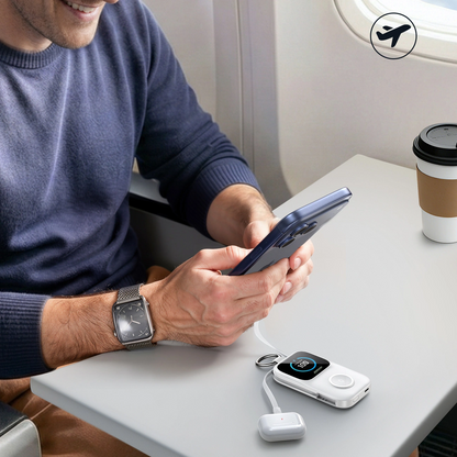 Batteria Esterna Wireless Joyroom JR-W19, 5000mAh, 20W, QC + PD, 1 x Lightning - 1 x QI - 2 x USB-C, Bianca
