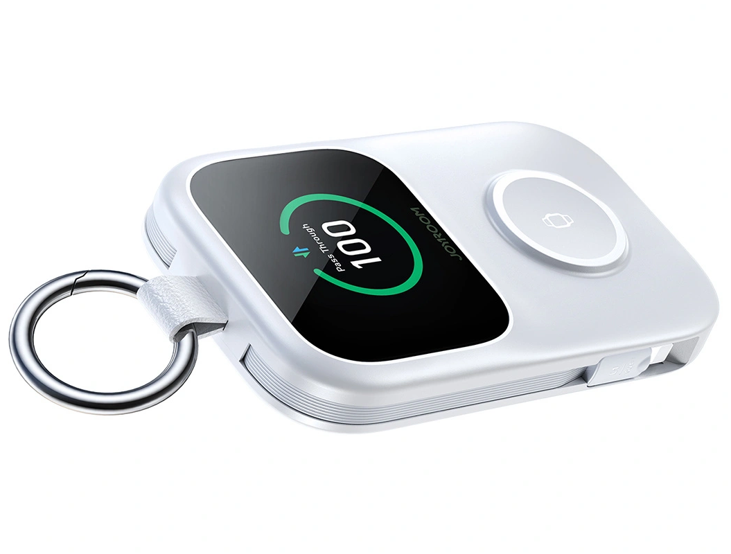 Batteria Esterna Wireless Joyroom JR-W19, 5000mAh, 20W, QC + PD, 1 x Lightning - 1 x QI - 2 x USB-C, Bianca