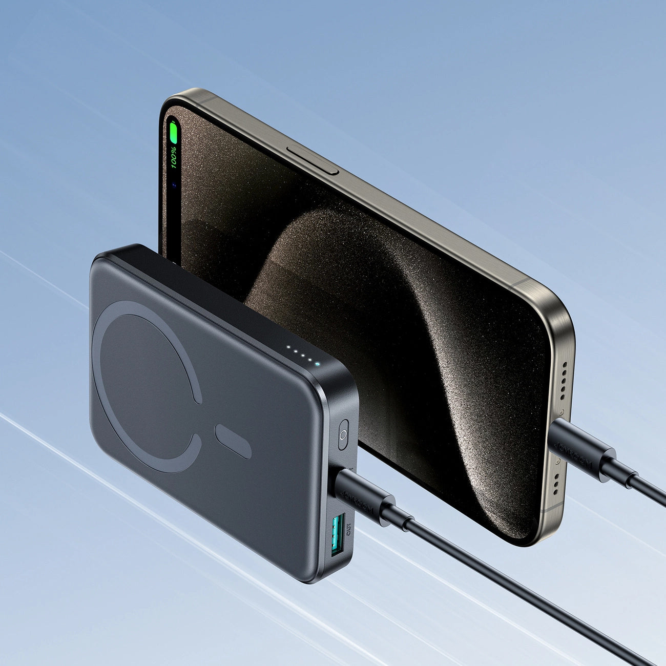 Batteria Esterna Wireless Joyroom JR-W020, 10000mAh, 20W, QC + PD + FQI, 1 x QI - 1 x USB-A - 1 x USB-C, Nera