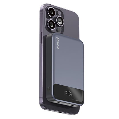 Batteria Esterna Wireless Proove Hoodman, 10000mAh, 20W, PD + FQI, 1 x QI - 1 x USB-C, Grigio PBH120010003