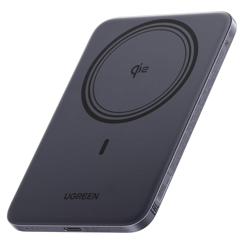 Batteria Esterna Wireless UGREEN PB580 (75984B), 5000mAh, 15W, PD + FQI, 1 x QI - 1 x USB-C, Grigio