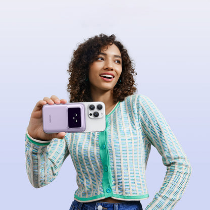 Batteria Esterna Wireless UGREEN PB571 Uno, 5000mAh, 20W, PD + FQI, 1 x QI - 1 x USB-C, Viola